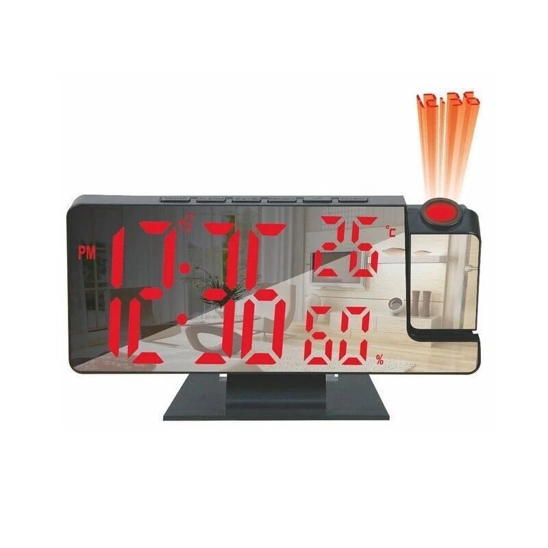 7.8" LED Projection Alarm Clock Digital Clock with 180° Projector Snooze Bedside