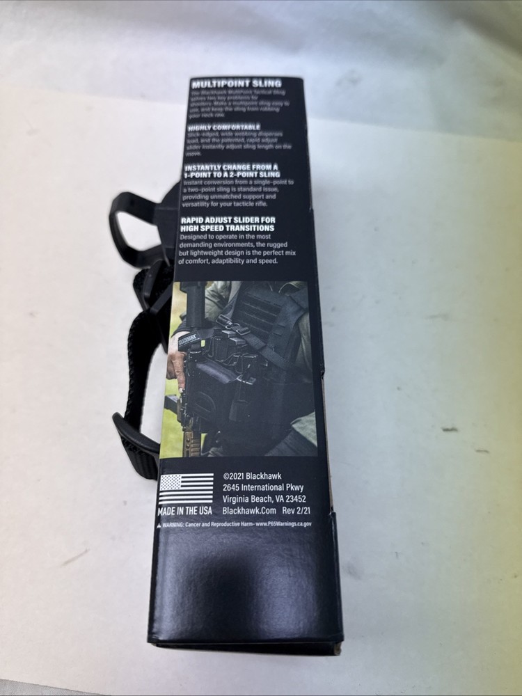 Blackhawk 70MCFE04BK Multi Point Sling Stretch Black Free Ends