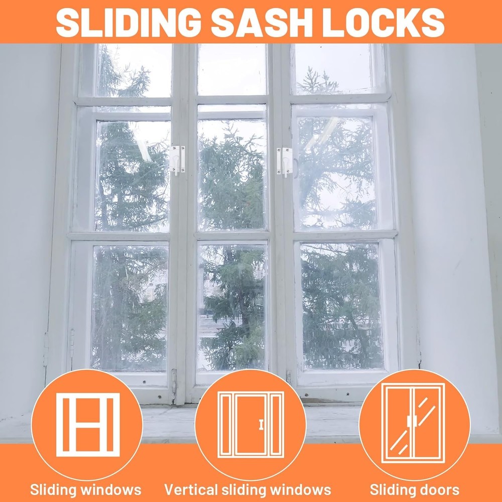 2 Pcs Window Sash Locks - Zinc Alloy Window Latch Replacement - Windows Locks fo