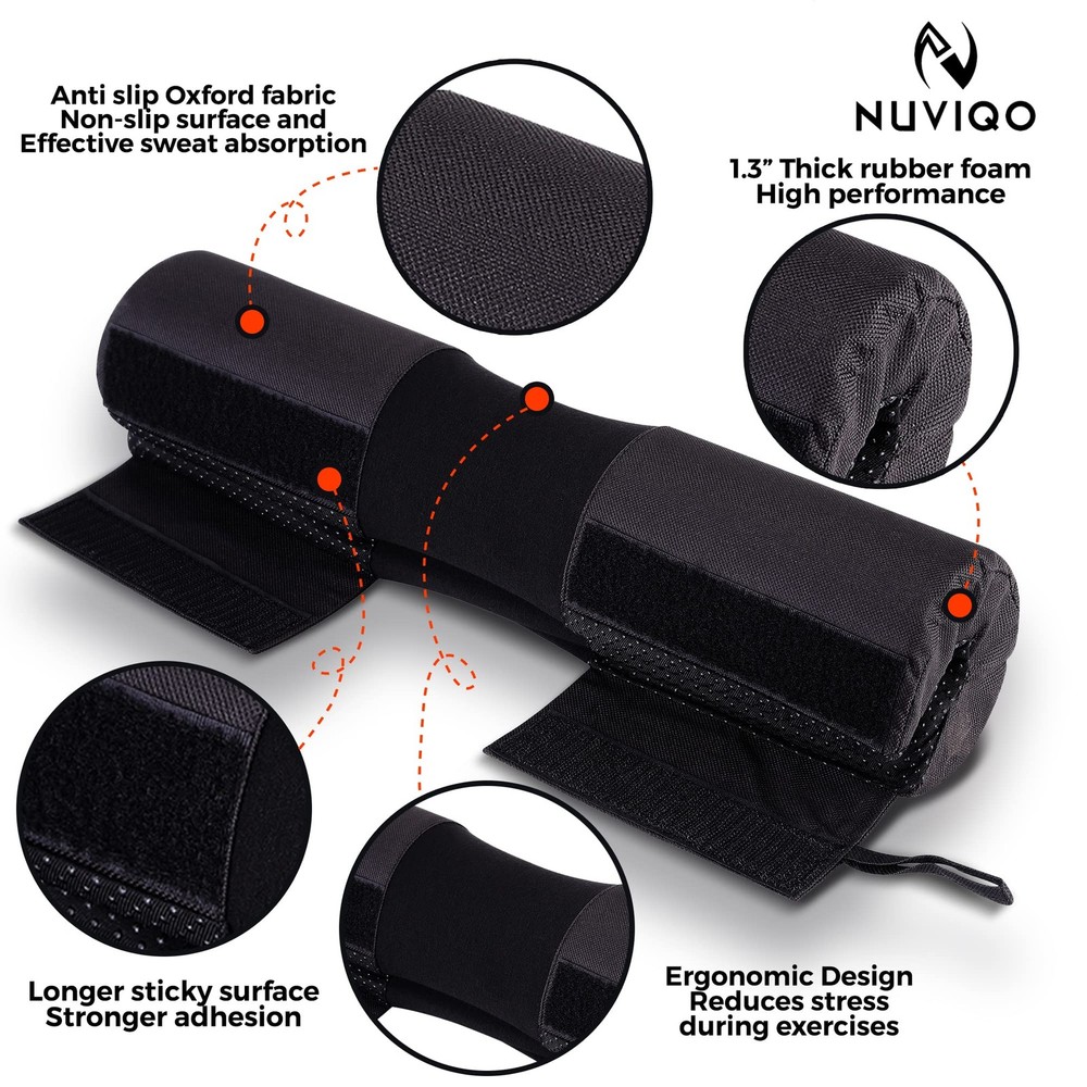 Barbell Pad Squat for Lunges and Squats - Hip Thrust Black