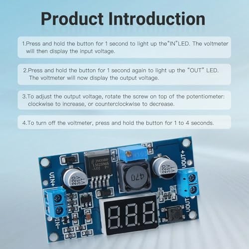Blue LM2596 Adjustable DC-DC Buck Converter Step Down Module with LED 6PCS