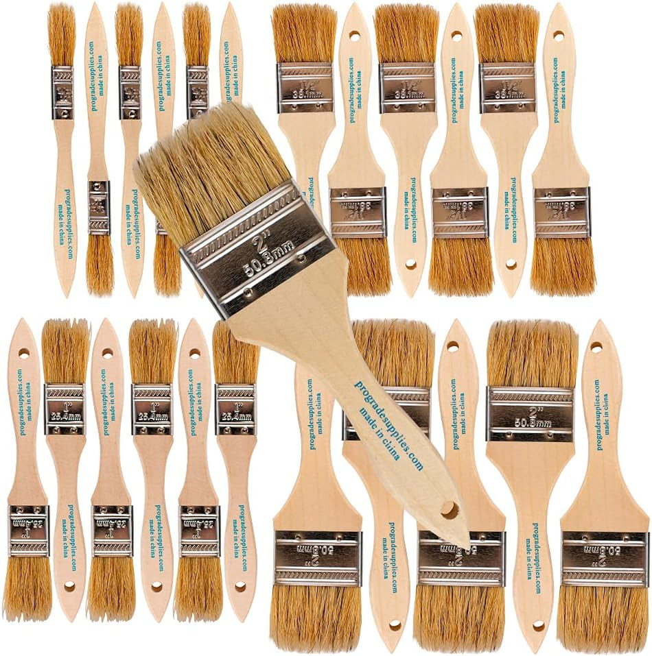 Chip Paint Brushes - 24-Pack Chip Brushes in Assorted Sizes for Paints, Stains,