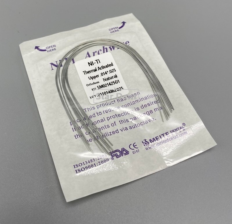 Dental Ortho Arch wire Thermal Activated Ni-Ti Round Rectangular Natural Form