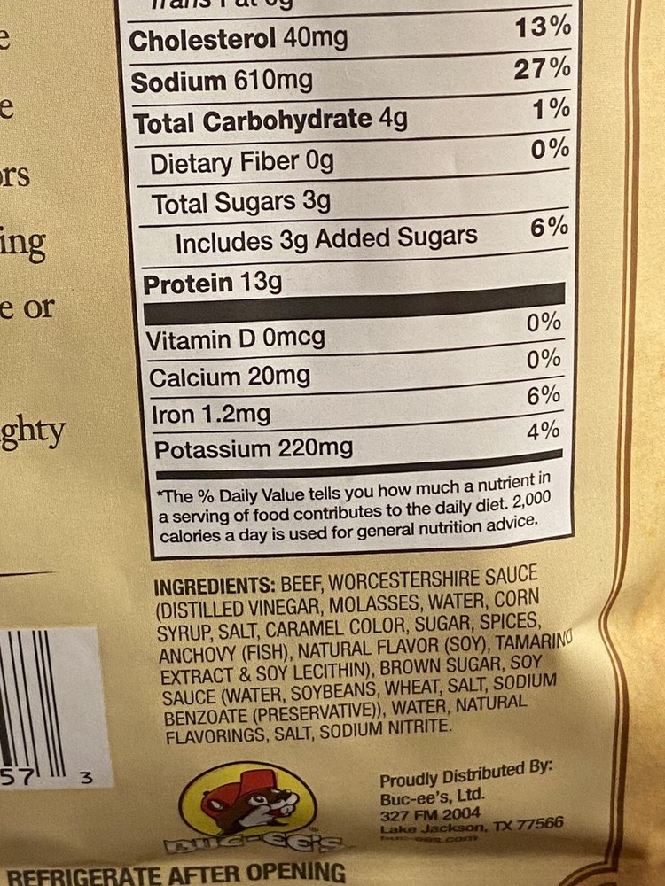 Bucees Steakhouse Beef Jerky 4oz