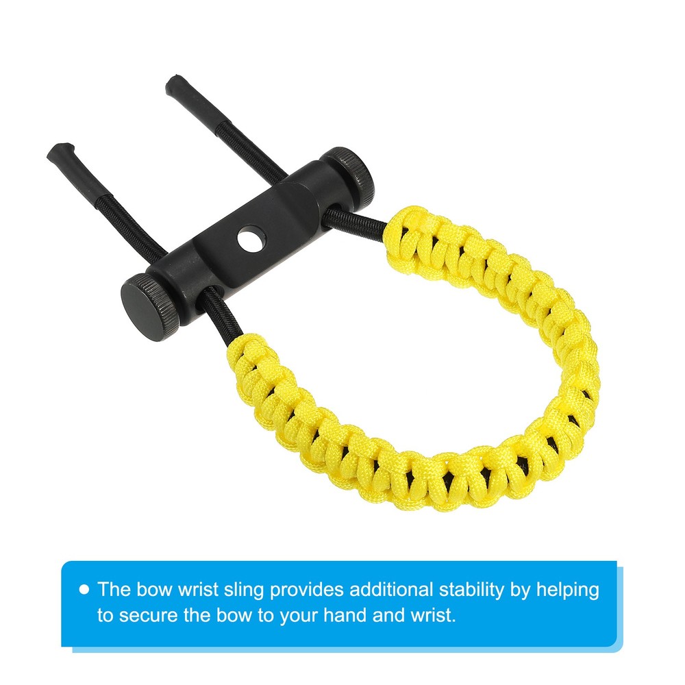 Archery Bow Wrist Sling, Adjustable Compound Braided Wrist Strap, Yellow