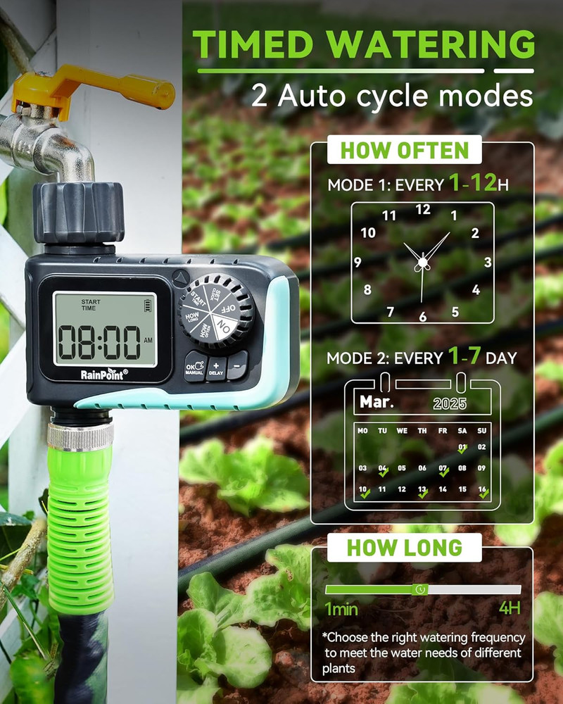 Sprinkler Timer, Programmable Water Timer for Garden Hose, Outdoor Soaker Hose T