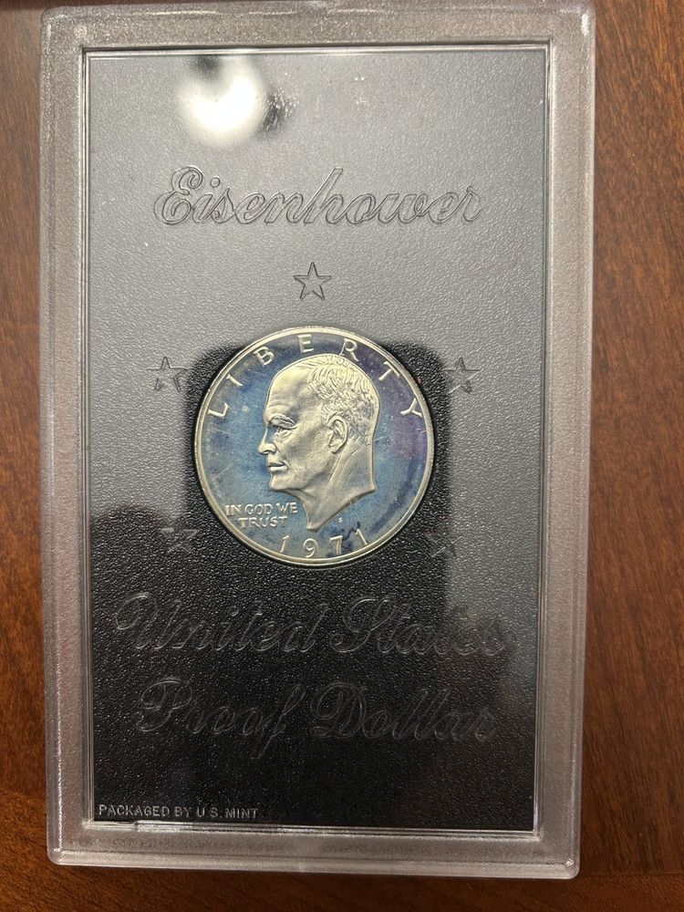 1971-S Silver Proof Eisenhower Dollar - "Brown Ike" - OGP