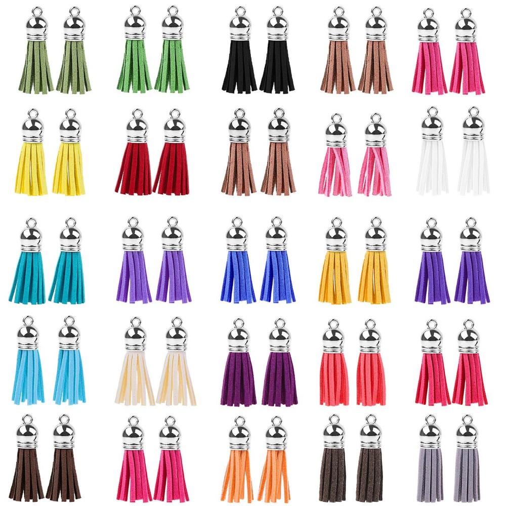 Keychain Tassles, Cridoz 300pcs Bulk Keychains Ring Set Medium, Clear,Silver