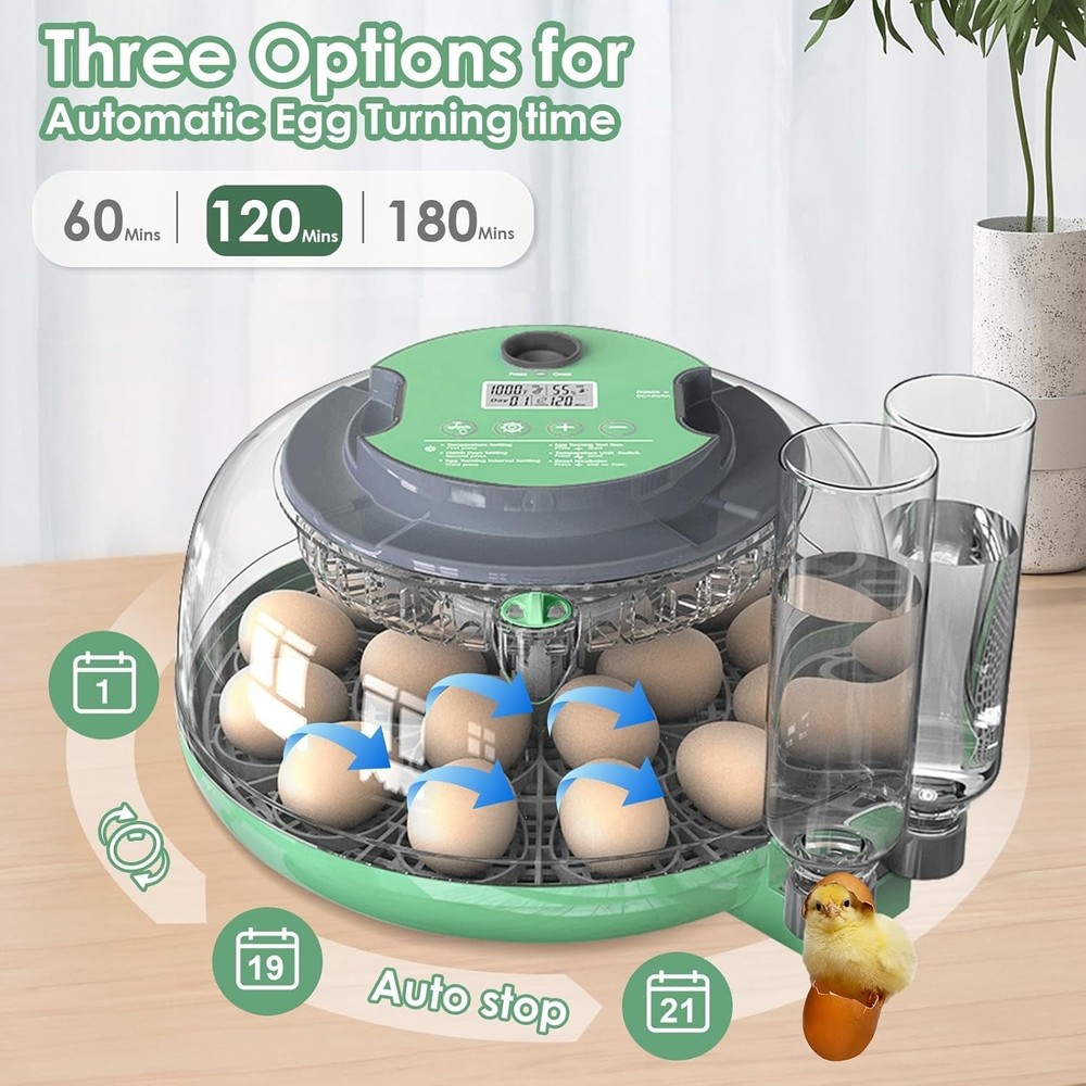 Incubators for Hatching Eggs,18 Egg Incubator with Automatic Egg Turning