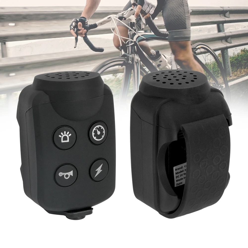Electronic Bicycle Bell, with Four Unique Horn Types, Black