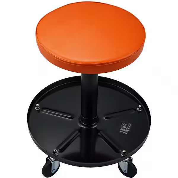 250LBS Rolling Shop Stool Mechanics Garage Stool Adjustable Work Seat Creeper