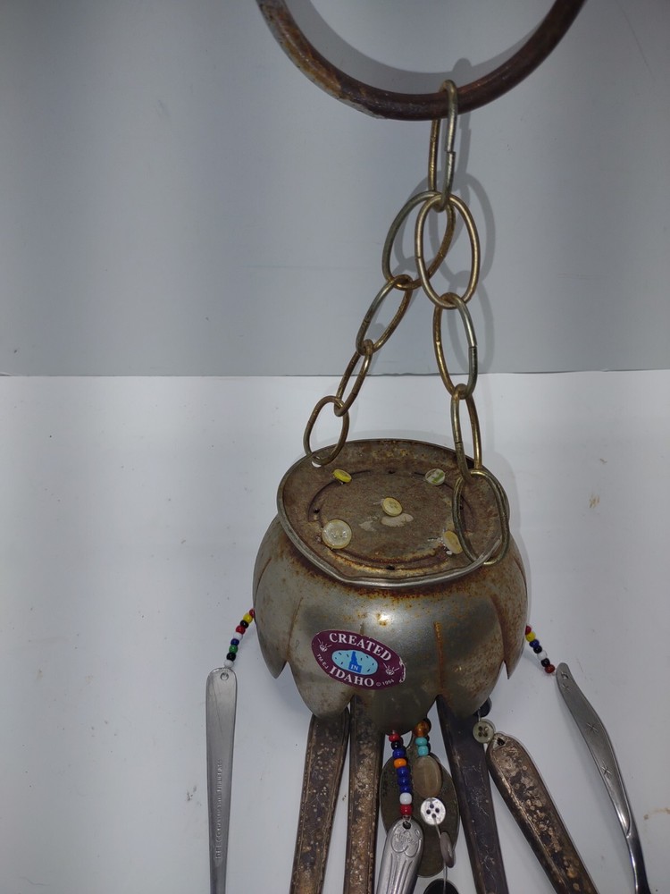 Antique Silverplate Silverware Wind Chime w/Flatware & Buttons Handcrafted Idaho
