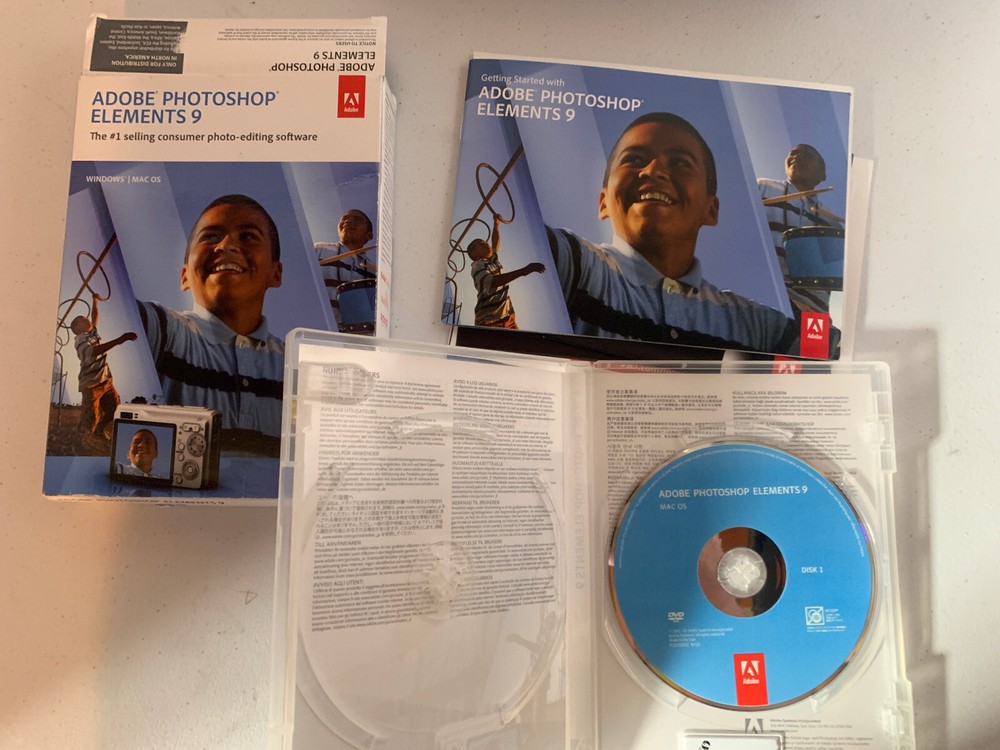 Adobe Photoshop Elements 9 Mac Disc Only w/ Serial Number
