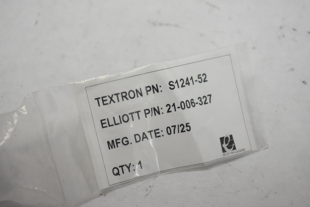 Textron S1241-52 Control Cable Assembly Elliott 21-006-327 New Sealed