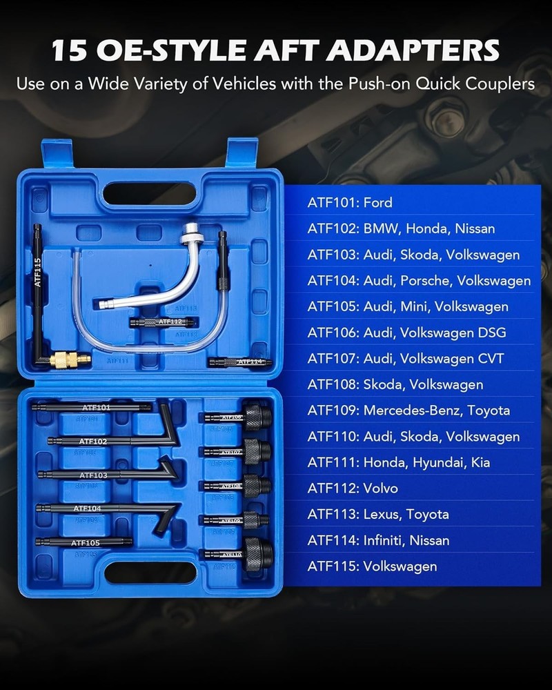 Efficient 10L Transmission Fluid Extractor with 15 ATF Adapters - Compact Design