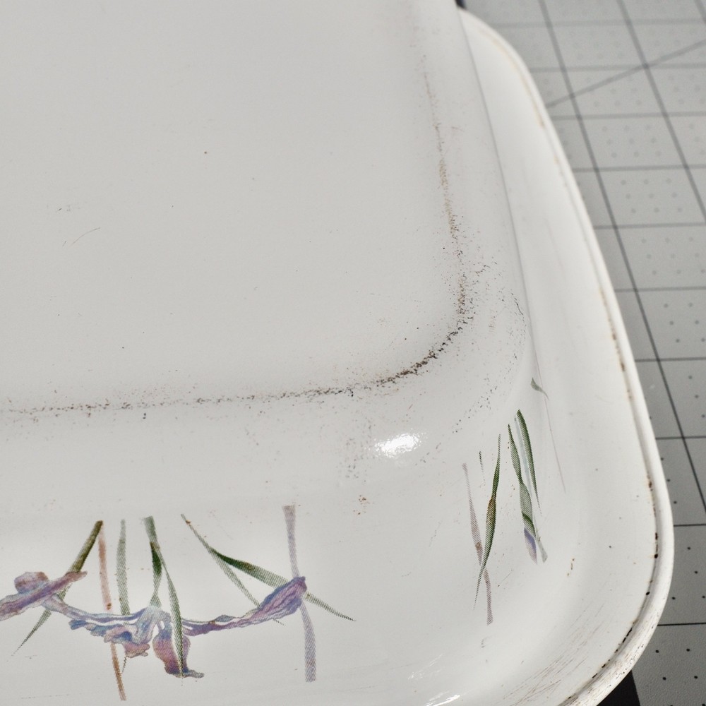 Vintage CorningWare Shadow Iris A-21 Open Roaster Lasagna Baking Dish Pan