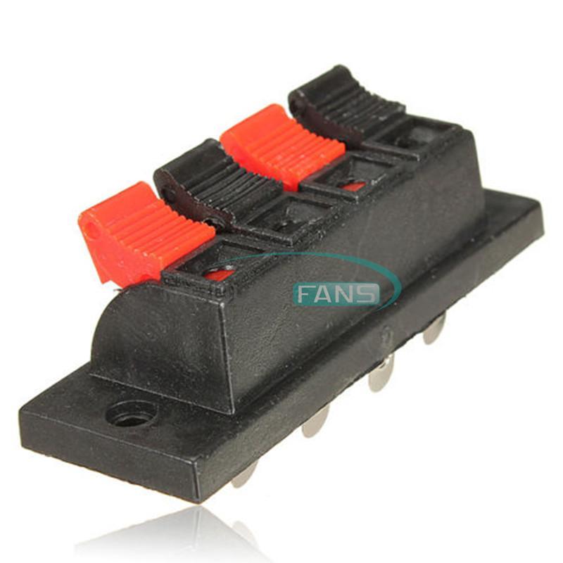 5PCS 4 Way Terminal Speaker Socket Connector Board Push Audio Stereo