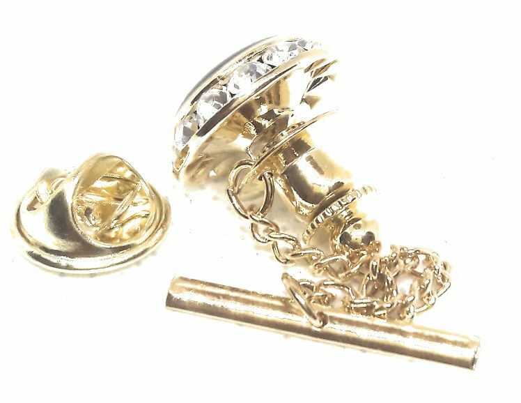 RELIGIOUS CROSS CRYSTAL TIE TACK / LAPEL PIN