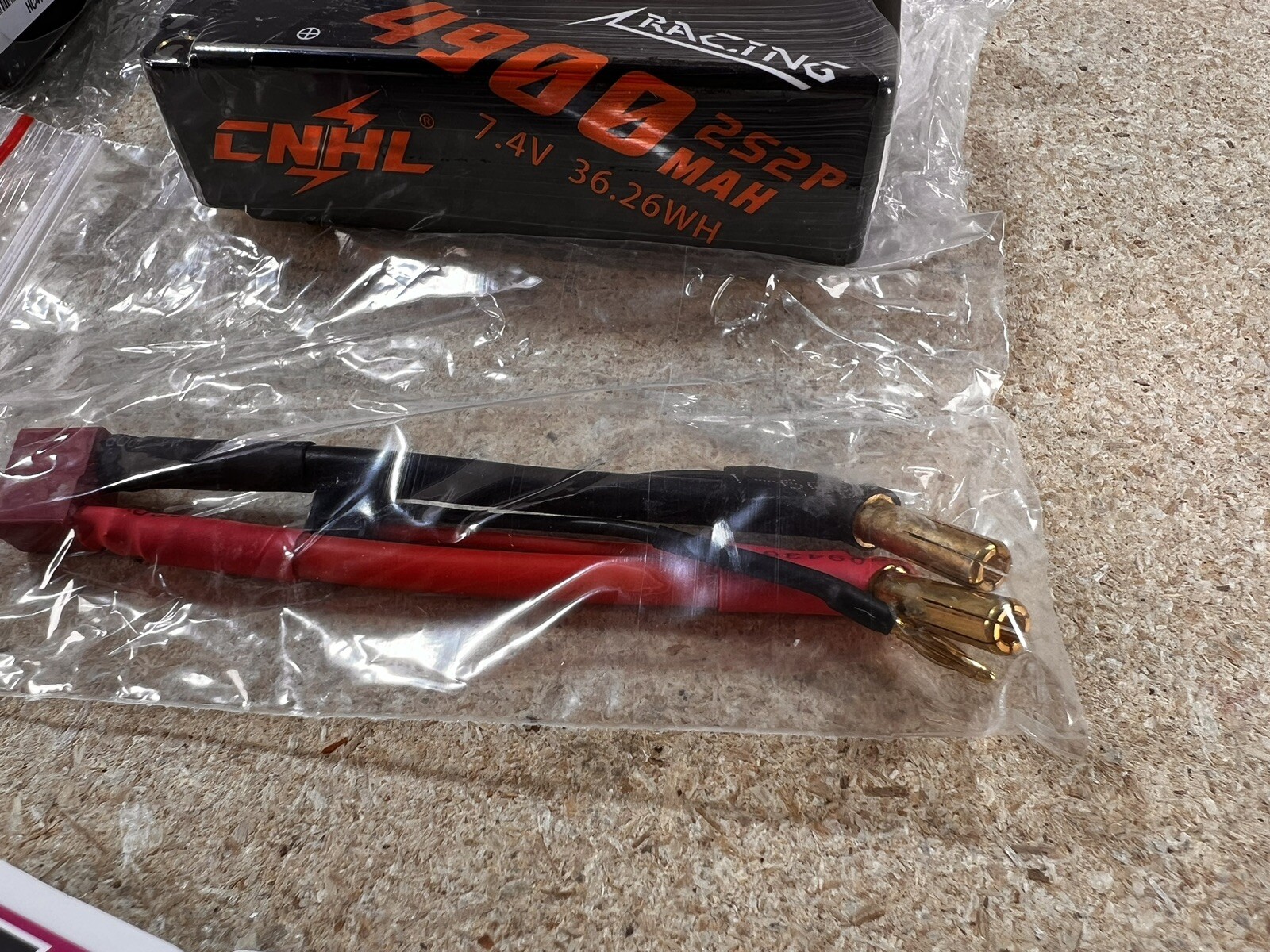 2 PACK CNHL 2s Shorty Lipo Battery 4900mAh 7.4V 120C 5mm Bullet to Deans Plug