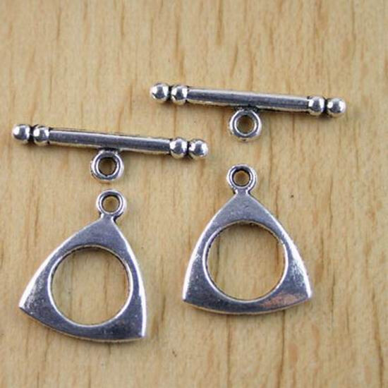30Sets Tibetan Silver Rope Toggle Clasps H1208