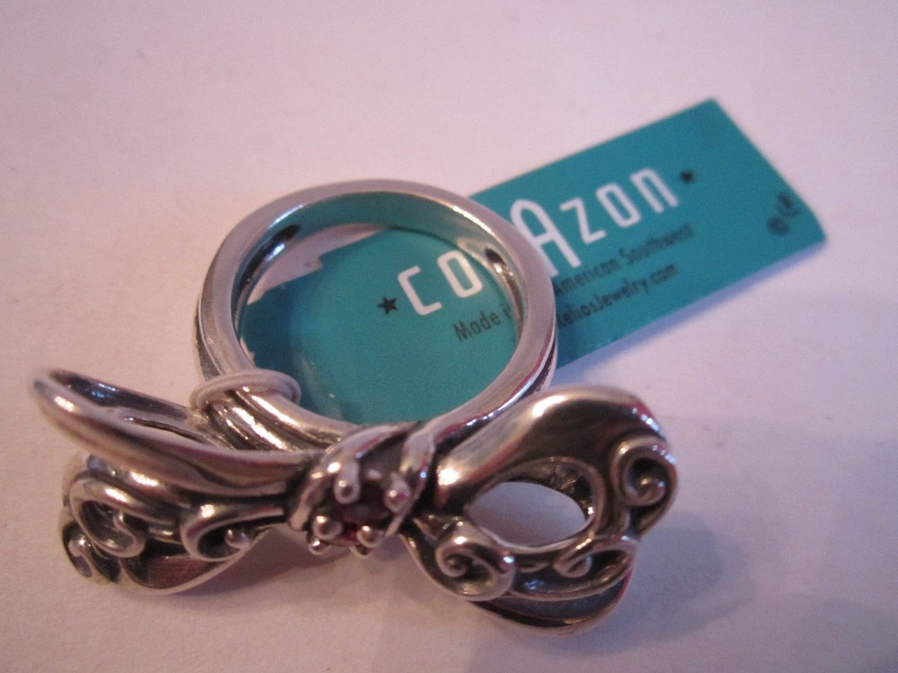 NEW CORAZON STERLING SILVER & AMETHYST RING - SIZE 8 - SC-1