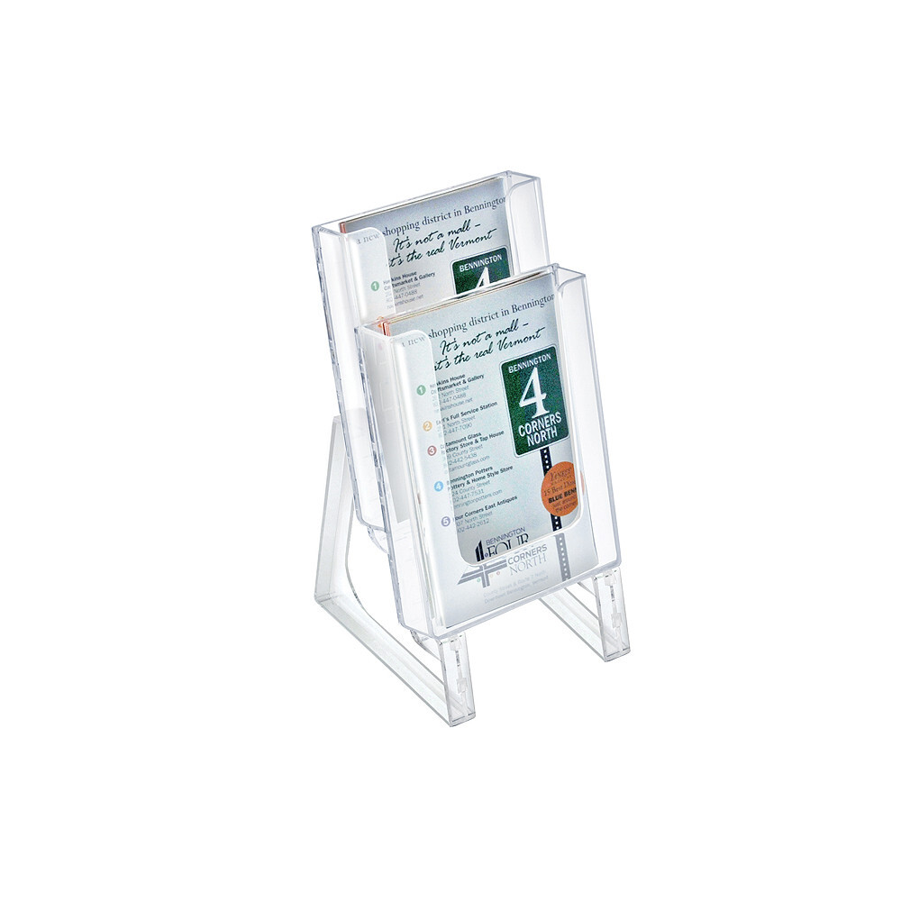 Azar Displays Two-tier Modular Bifold Brochure Holder, 2-Pack