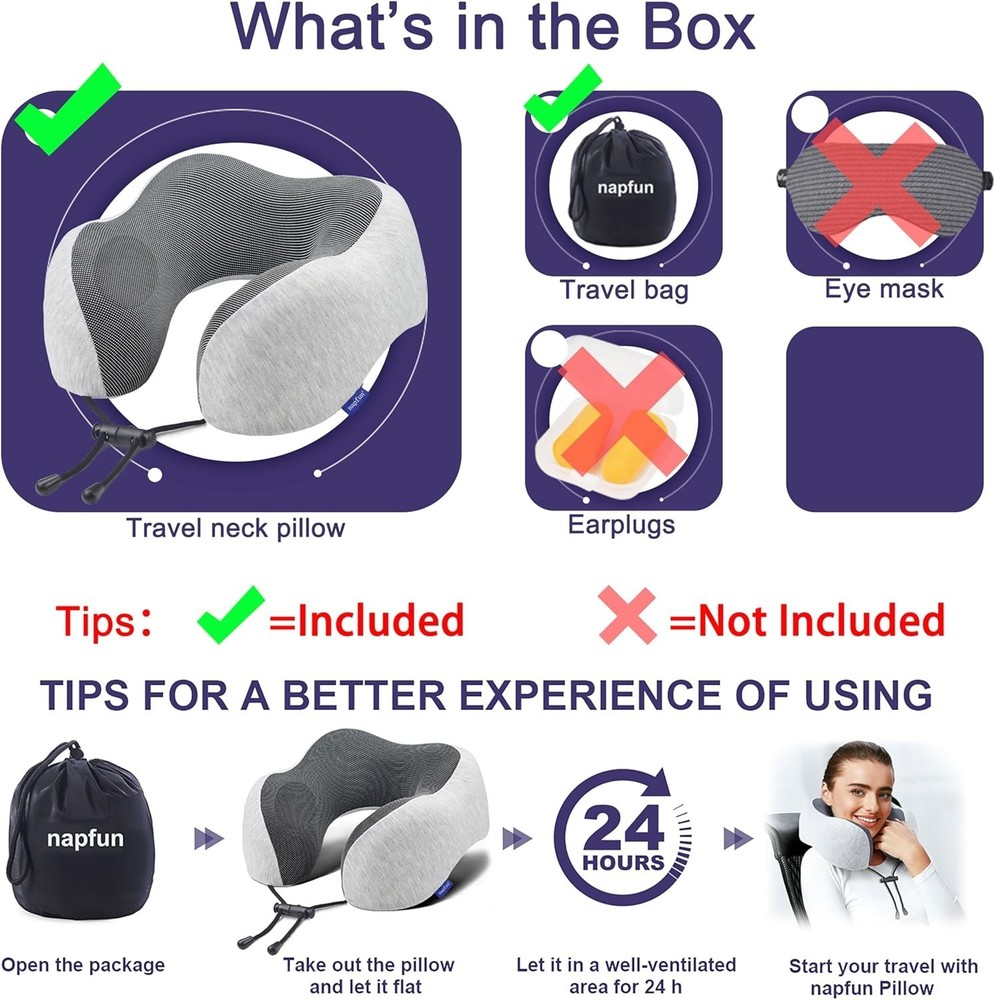 Light Grey Machine Washable Neck Pillow - Adjustable Softness for Every Journey