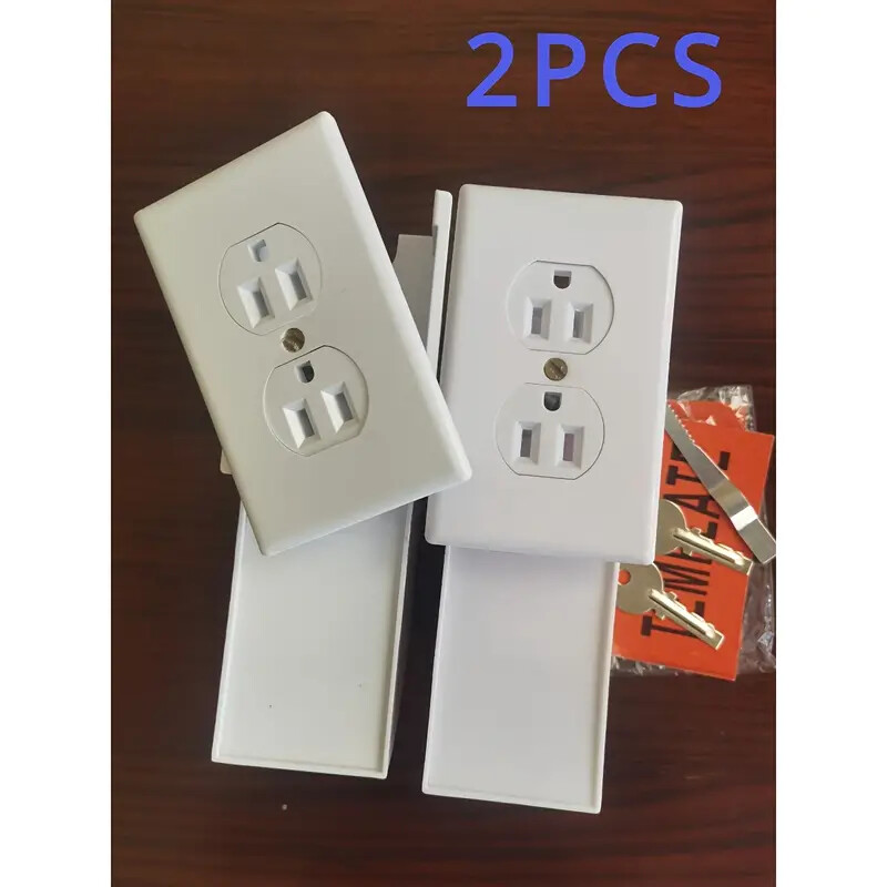 2PCS Hidden Wall Safe Security Electrical Outlet Keys Vault Secret Hide Valuable