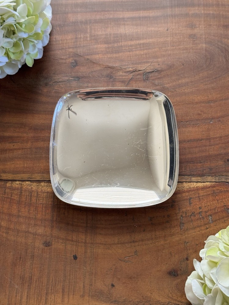Silverplate Square Footed Platter Riser Candle Holder Footed Silver