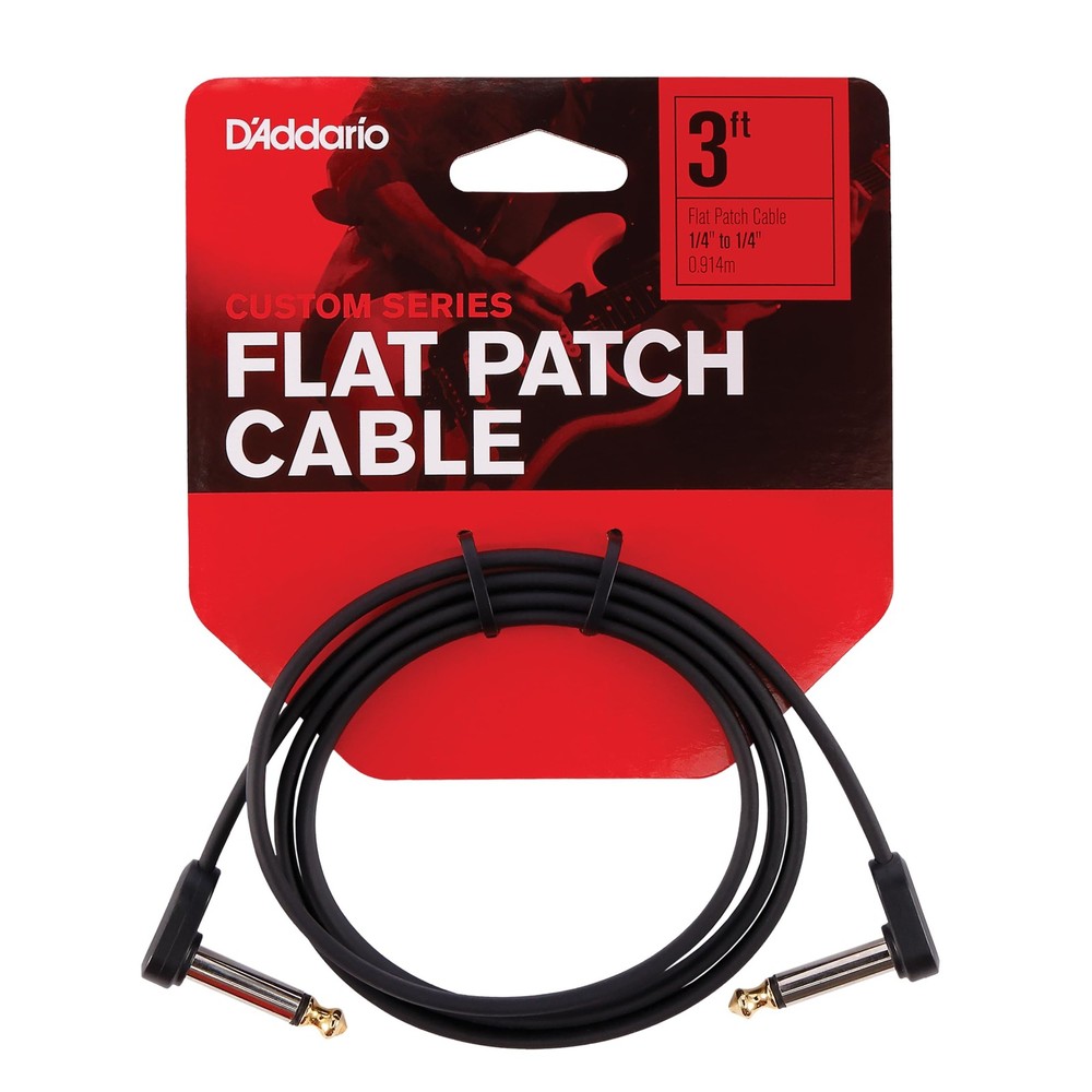 D'Addario Flat Patch Cable, Angle to Same - 3 Foot
