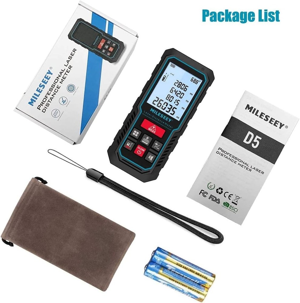 Portable 229ft Laser Distance Measure, Waterproof & Multi-Function Capabilities