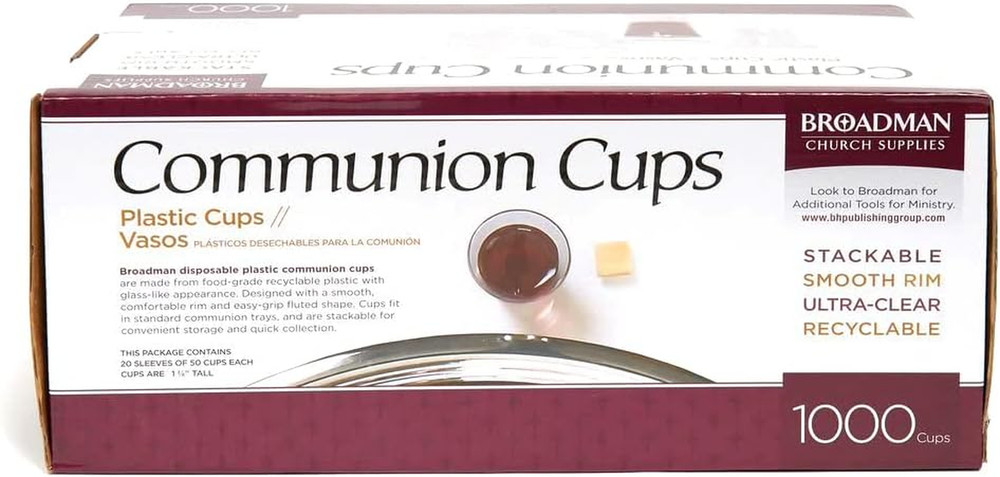 Plastic, Disposable, Recyclable Communion Cups, 1000 Count