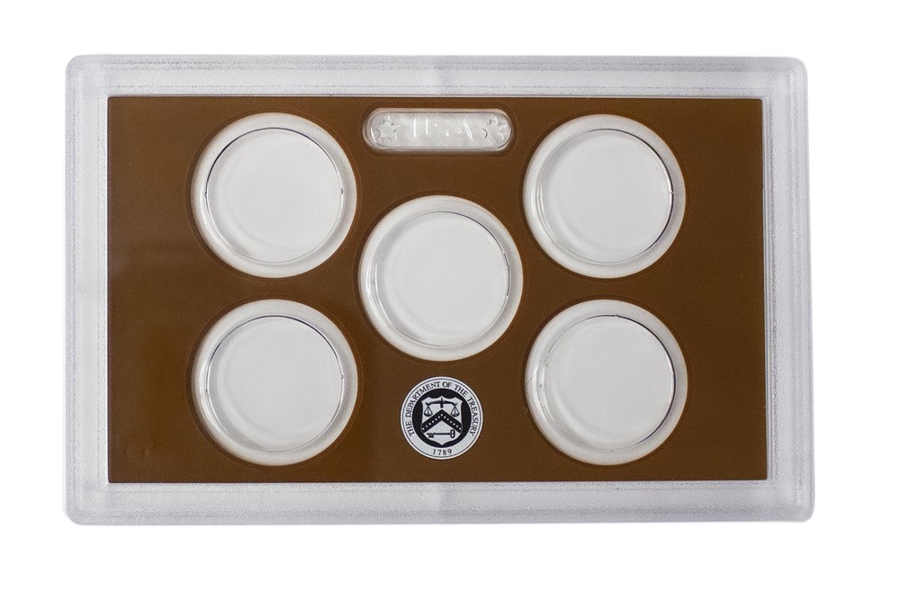 Empty Plastic Lens with Brown Insert Holds 5 Quarters, 5 Pack
