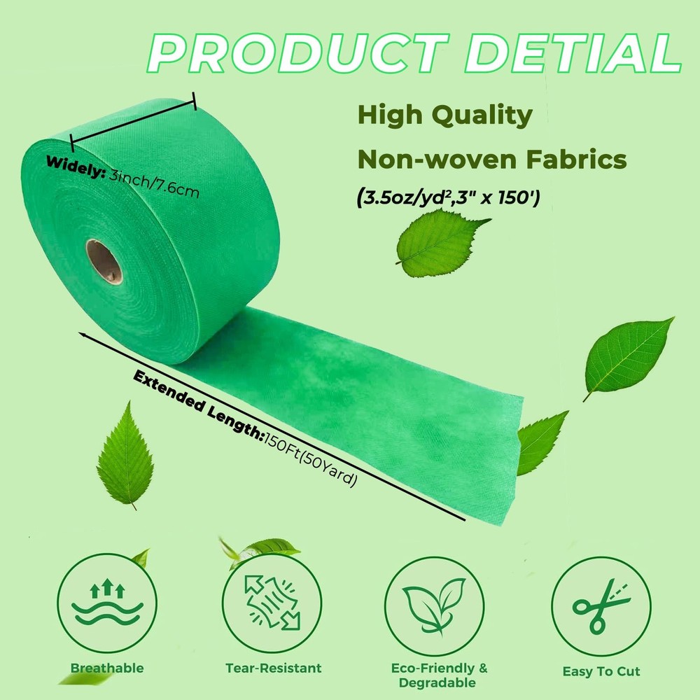 Yeeyeah 3”x 150’Tree bark Protector, Trunk Protector - 3" x 150', Green