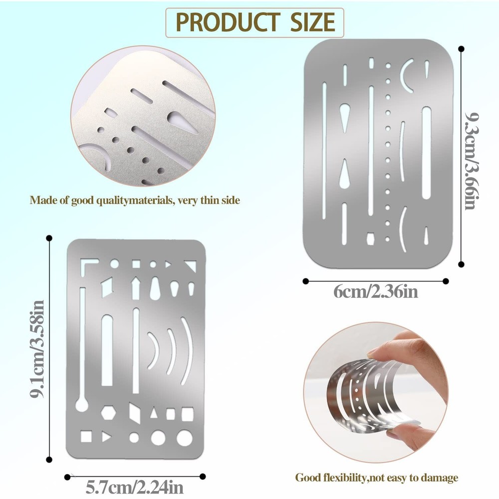 4 Pcs Erasing Shields Stainless Steel Drawing Template Shields Drafting Tools...