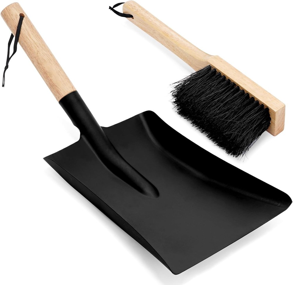 Ash Shovel Brush Set Fireplace Hearth Cleaning Tools