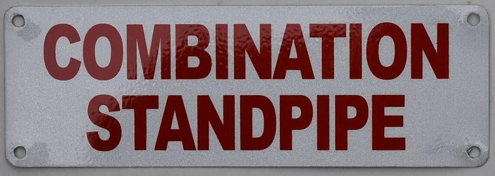 Combination Standpipe Sign (White Reflective,Aluminium 4x12)-REF24-1027