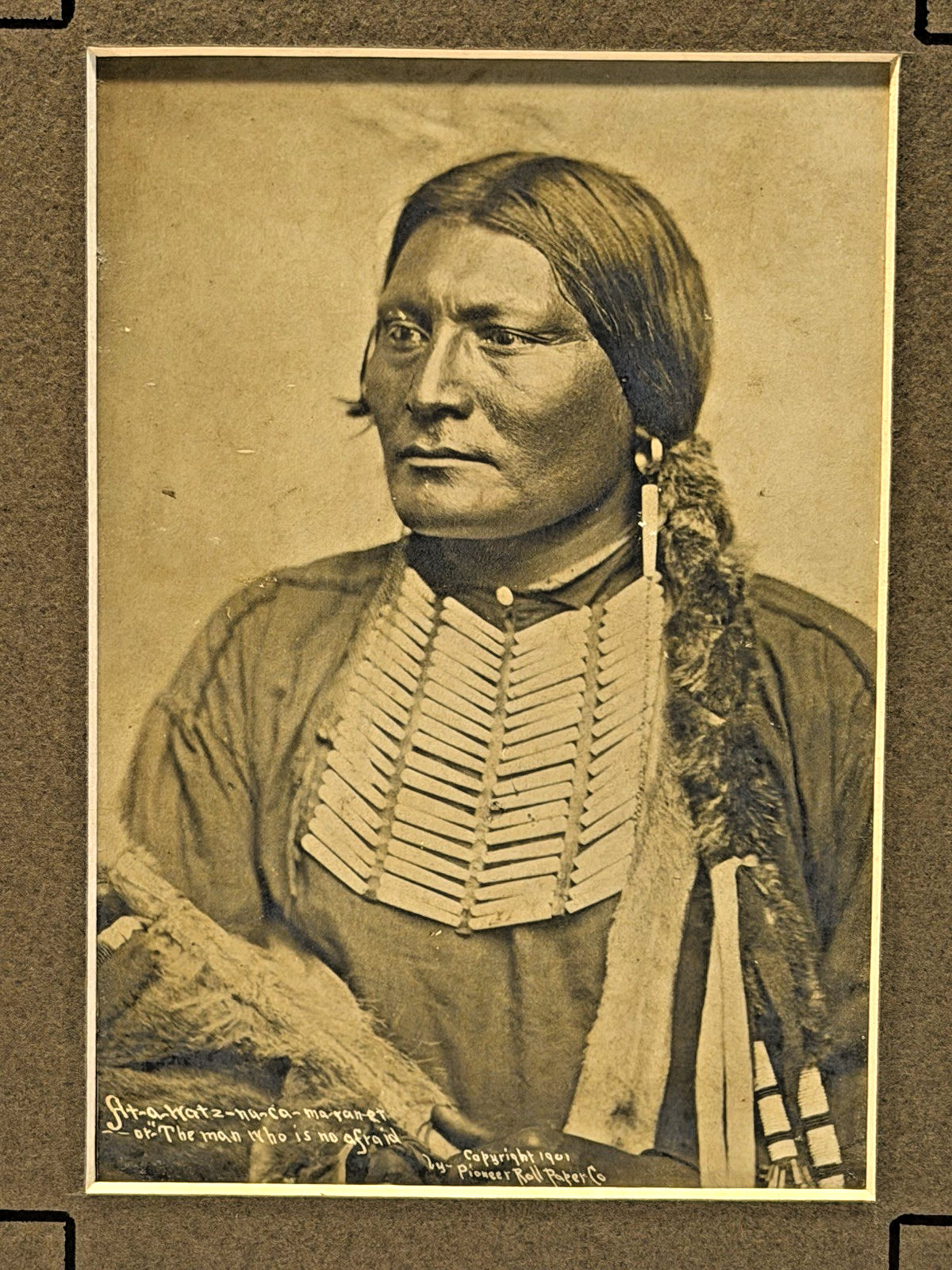 Antique Native American Indian Photograph of Chief Wah-Shun-Gah of Kaw Nation