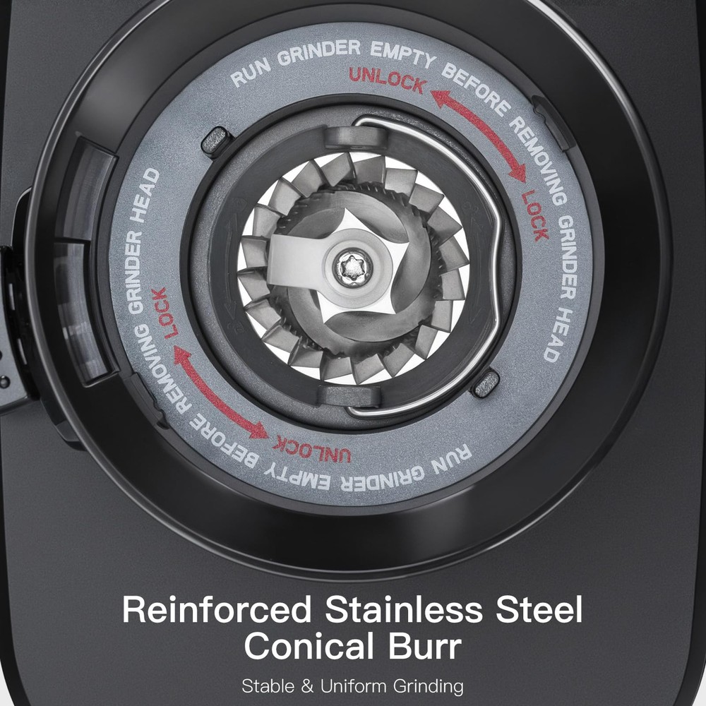 Espresso Grinder, Burr Coffee Grinder with 51 Grind Settings, Precision Timer...