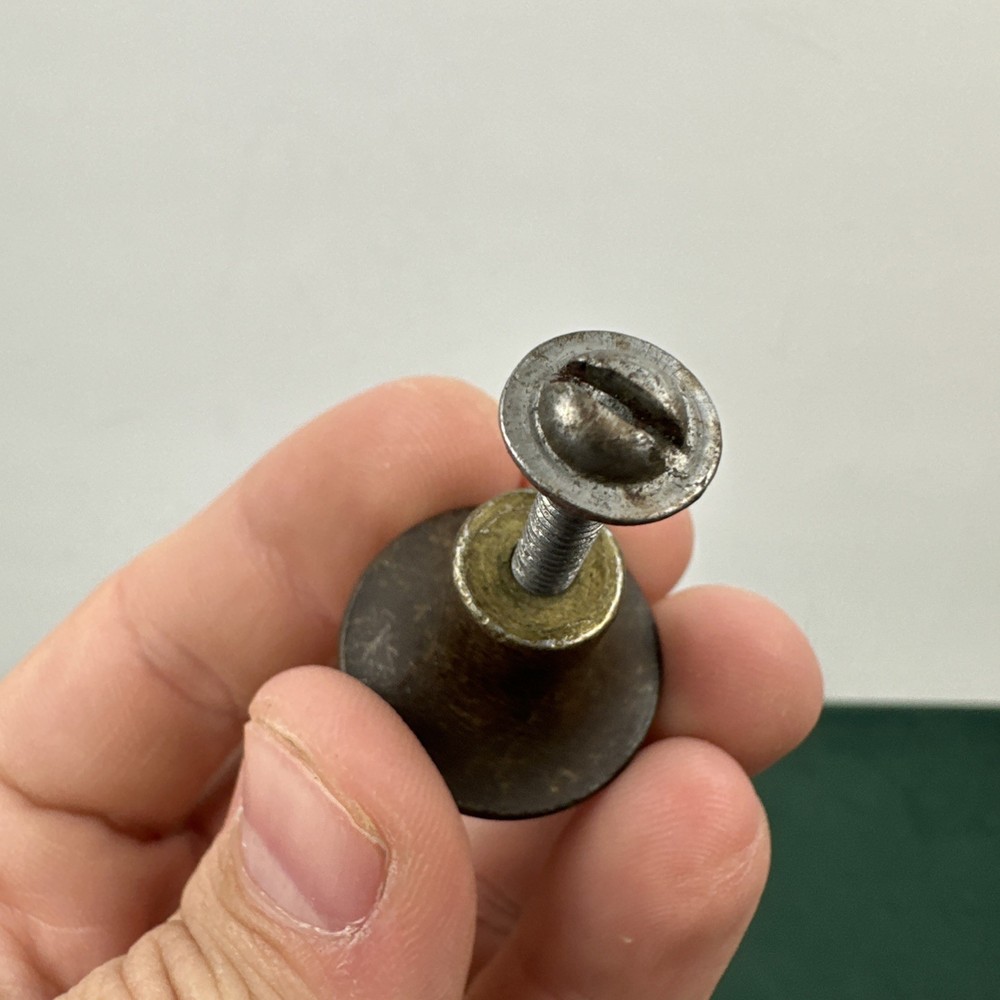 Vintage Brass Tone Knob 1” Beaded Rosette Cabinet Drawer Pull Hardware