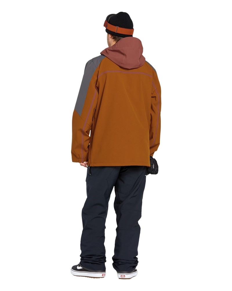 Volcom Brighton Pullover Men's Winter Jacket, Caramel, X-Large