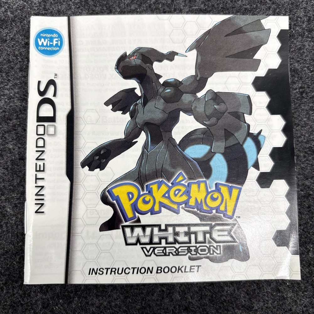 Pokemon White Ver. (DS) Authentic Case & Manual Only W/ Inserts Good Condition