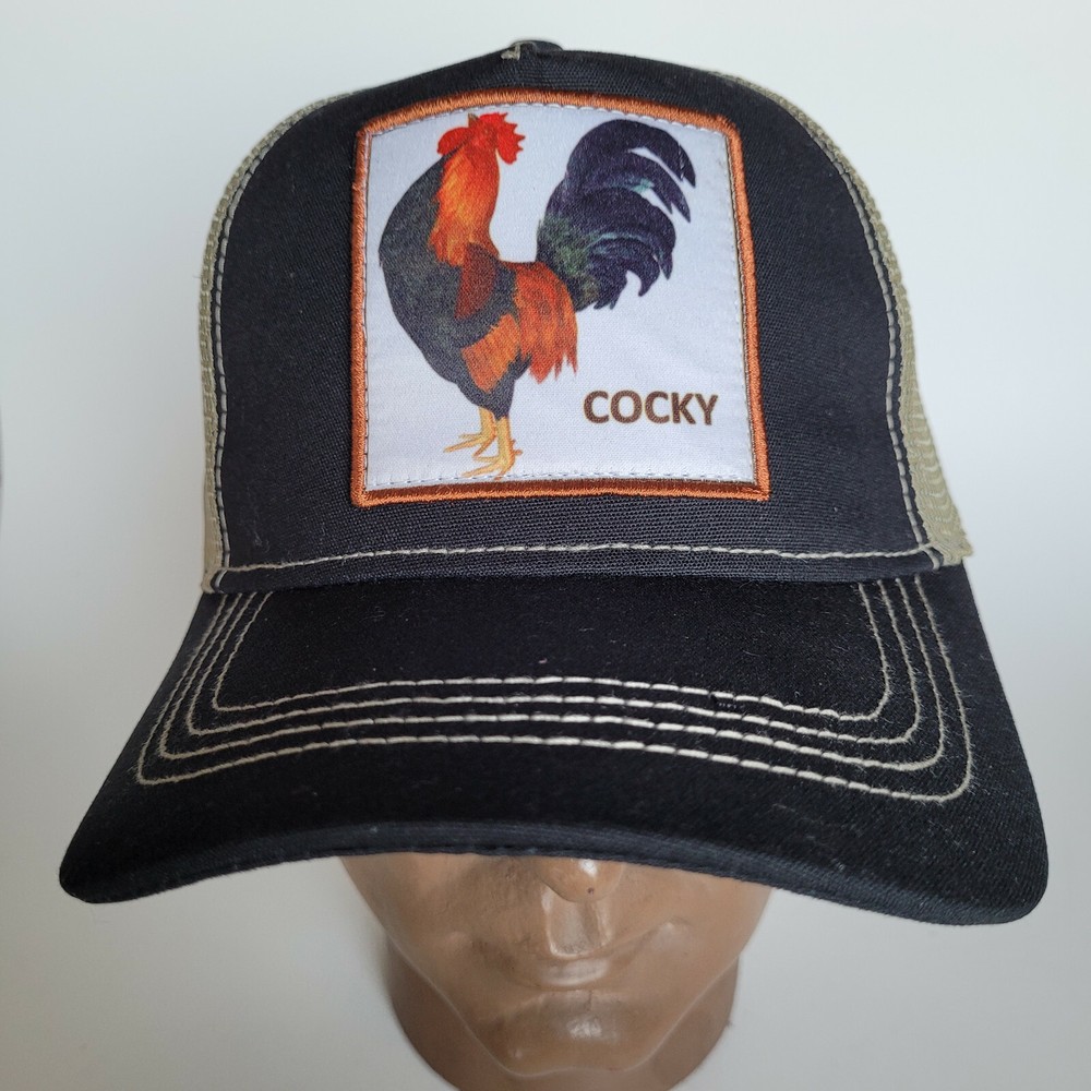 COCKY Rooster Hat Trucker Baseball Cap Mesh Panel Adjustable One Size Snap Back