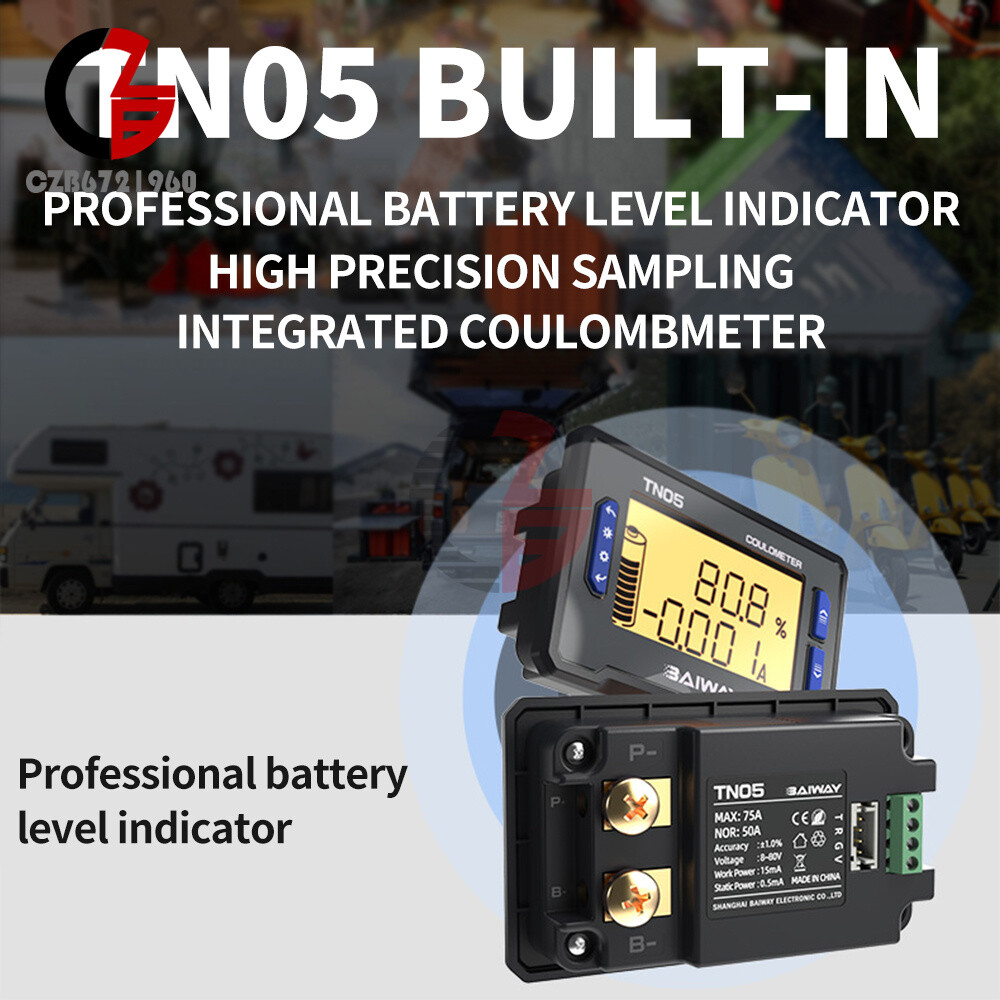 DC Voltage Current Power Meter Battery Power Indicator Built-in Sampler DC 8~80V