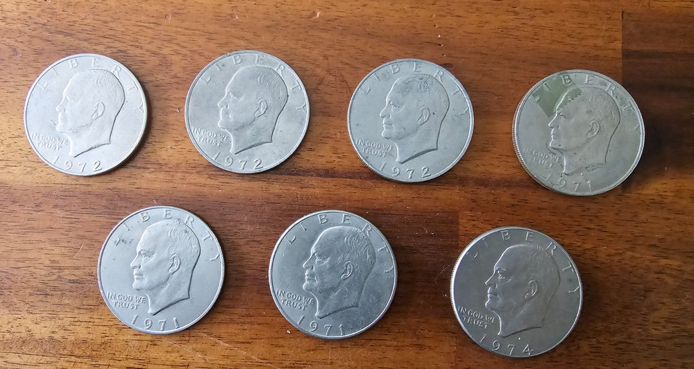 1971-74 Eisenhower Flying Eagle Silver Dollar 71 +74 Denver Mark