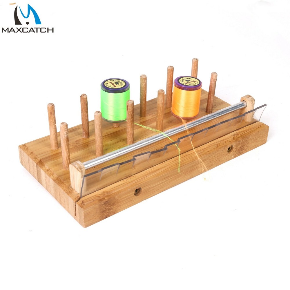 Maxcatch Nature Wood Fly Tying Thread Spool Stand Tying Rib Runner Spool Station