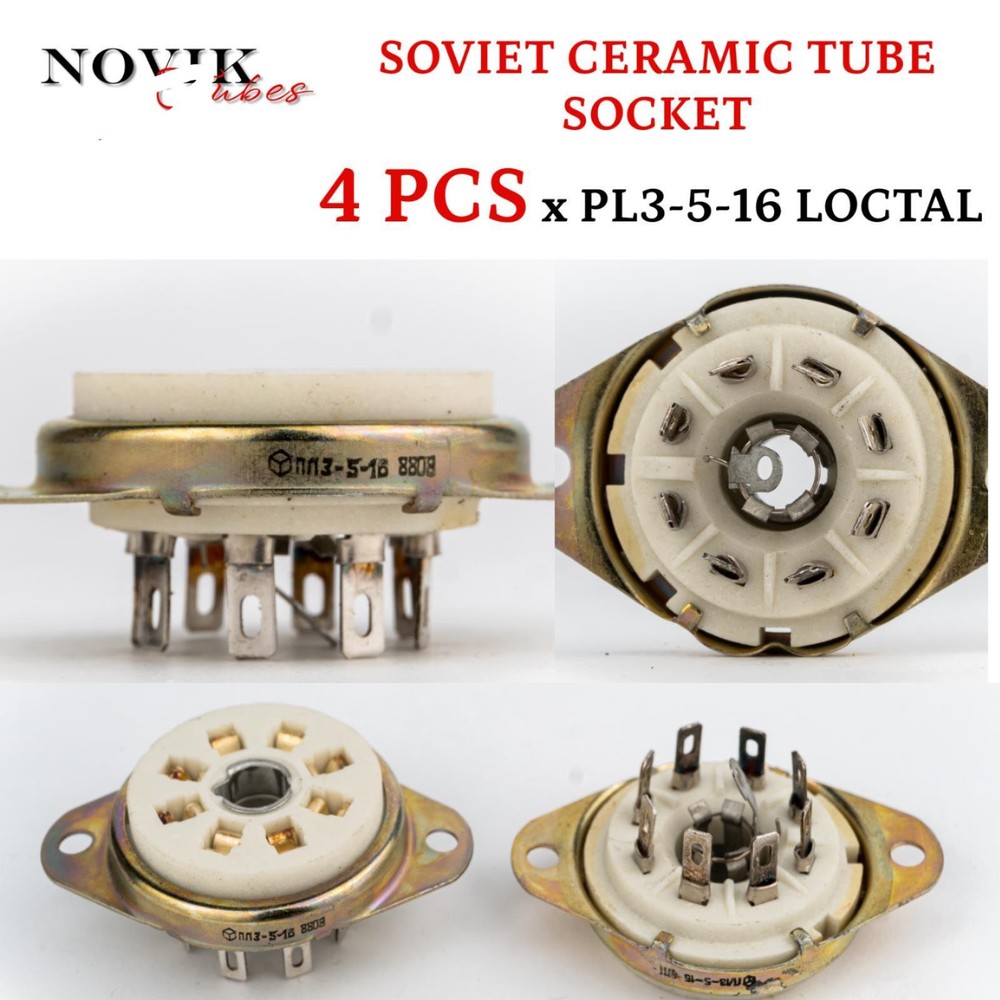 PL3-5-16 Loctal Tube Ceramic SOCKET    4pcs