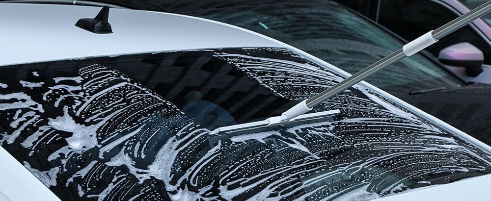 Rubber Squeee Broom for Floor, Long Handle Window Squeee, Silicone Pet