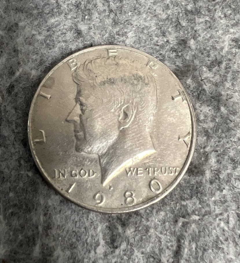 1980-P Kennedy Half Dollar  Filled "P", Multi Errors.