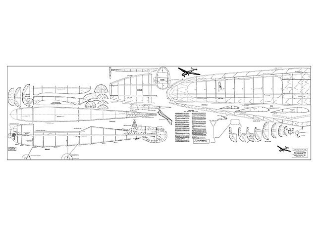Custom Cavalier 108" Wingspan RC Model Airplane Printed Plans &Templates